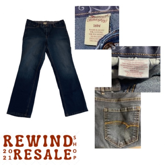 Faded Glory Womens plus denim pant Sz 18W - Picture 1 of 4